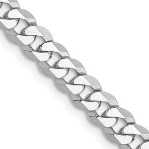 14K White Gold 22 inch 4.75mm Flat Beveled Curb with Lobster Clasp Chain