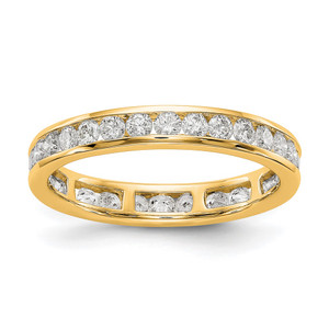 14k 1 carat Lab Grown Diamond VS/SI+ G+ Complete Channel Set Size 5.5 Eternity Band