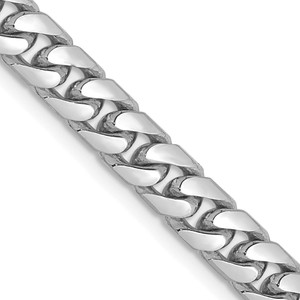 14K White Gold 28 inch 5mm Solid Miami Cuban Link with Lobster Clasp Chain
