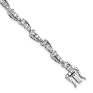 14k White Gold 3 3/8 carat Lab Grown Diamond VS/SI+ G+ 7 inch Bracelet