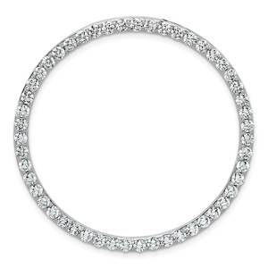 14k White Gold 3 carat Lab Grown Diamond VS+ F+ Complete Circle Chain Slide Pendant - PM-A62176F1-9707