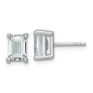 14k White Gold 3 ctw Lab Grown Diamond VS/SI+ G+ Emerald 4 Prong Heavy Wt. Stud Earrings