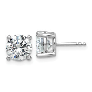 14k White Gold 3 ctw Lab Grown Diamond VS/SI+ G+ Round 4 Prong Heavy Wt. Stud Earrings