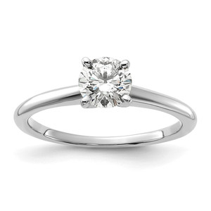 14k White Gold 3/4 carat Certified Lab Grown Diamond VS/SI+ G+ Round Complete Solitaire Engagement Ring