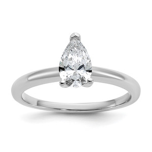 14k White Gold 3/4 carat Certified Lab Grown Diamond VS+ F+ Pear Solitare Complete Engagement Ring