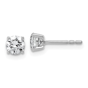 14k White Gold 3/4 ctw Lab Grown Diamond VS/SI+ G+ Round 4 Prong Standard Wt Stud Earrings