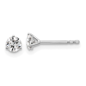 14k White Gold 3/8 ctw Lab Grown Diamond VS+ F+ Round 3 Prong Heavy Wt. Stud Earrings