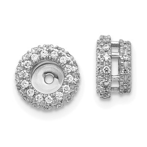 14k White Gold 3/8ct Diamond Earring Jackets - EJ-886602BD-7967