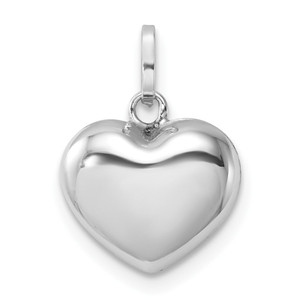 14k White Gold 3D Puffed Heart Pendant - XC-05A4155B-9052