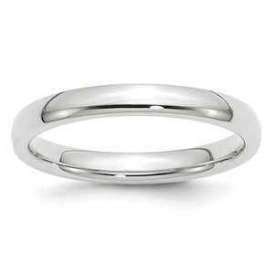 14k White Gold 3mm Standard Weight Comfort Fit Wedding Band Size 5.5