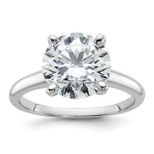 14k White Gold 4 carat Certified Lab Grown Diamond VS+ F+ Round Complete Solitaire Engagement Ring