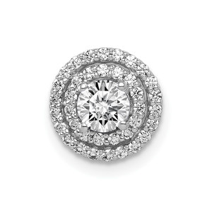 14k White Gold 4.1mm Center 1/5ct.Diamond Semi-mount Chain Slide