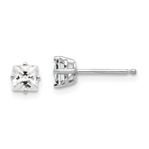 14k White Gold 4mm Cubic Zirconia Earrings - XE-18F7A228-2659