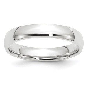 14k White Gold 4mm Lightweight Comfort Fit Wedding Band Size 12