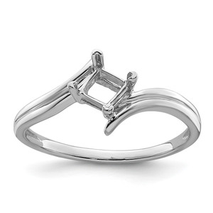 14k White Gold 4mm Princess Gemstone Ring Mounting - Y4-F0113209-6611