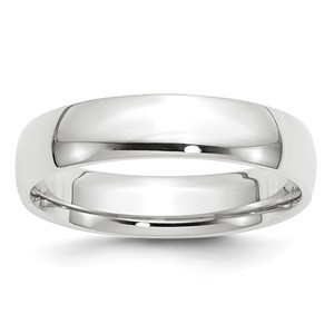 14k White Gold 5mm Lightweight Comfort Fit Wedding Band Size 11.5
