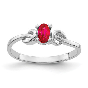 14k White Gold 5x3mm Oval Ruby ring - Y4-F67DE2D6-4436