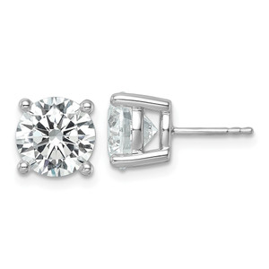 14k White Gold 6 ctw Certified Lab Grown Diamond VS+ F+ Round 4 Prong Standard Wt Stud Earrings