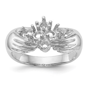 14k White Gold 6 Stone Family Ring Mounting