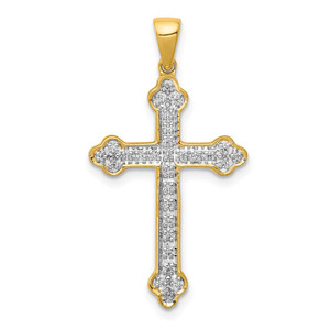 14k 1/10ct. Diamond Cross Pendant - PM-B3E41934-9351