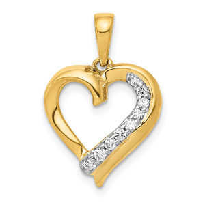 14k 1/10ct. Diamond Heart Pendant - PM-823FD45A-5548