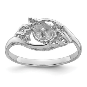 14k White Gold 6mm Pearl & Diamond Ring Mounting - Y4-92DB0A1C-9935