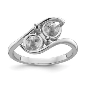 14k White Gold 6mm Pearl & Diamond Ring Mounting - Y4-C27AA1DA-9278