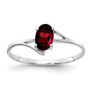 14k White Gold 6x4mm Oval Garnet ring - Y4-5A4347B9-2658