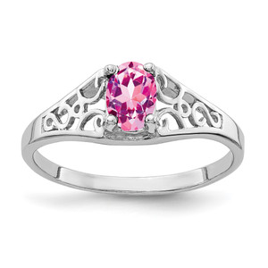 14k White Gold 6x4mm Oval Pink Sapphire ring - Y4-5441D825-3271