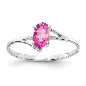 14k White Gold 6x4mm Oval Pink Sapphire ring - Y4-C97C13F3-6092