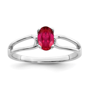 14k White Gold 6x4mm Oval Ruby ring - Y4-B333F7EB-7738