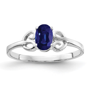 14k White Gold 6x4mm Oval Sapphire ring - X9-880CAEA4-8711