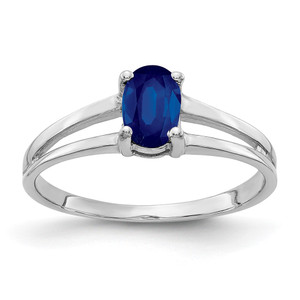14k White Gold 6x4mm Oval Sapphire ring - Y2-4B201C30-1707
