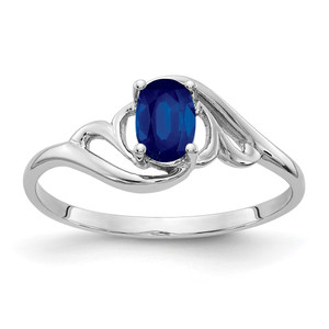 14k White Gold 6x4mm Oval Sapphire ring - Y2-538CF474-2430