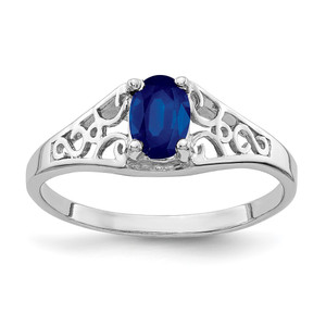 14k White Gold 6x4mm Oval Sapphire ring - Y4-C9C32A3F-4833