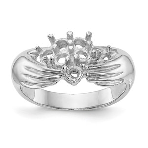 14k White Gold 7 Stone Family Ring Mounting