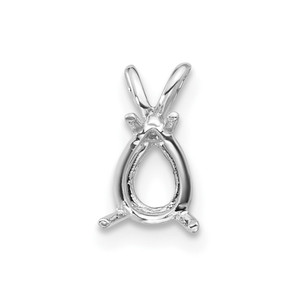 14k White Gold 7 x 5 Pear Mounting
