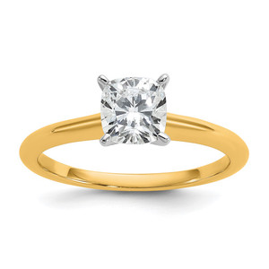 14k White Gold 7/8 carat Certified Lab Grown Diamond VS/SI+ G+ Cushion Complete Solitare Engagement Ring