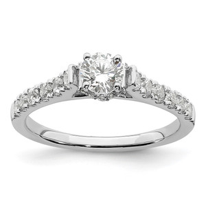 14k White Gold 7/8 carat Lab Grown Diamond VS/SI+ G+ Complete Petite Engagement Ring