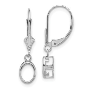 14k White Gold 7x5 Oval Leverback Mounting