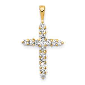 14k 1/2 carat Lab Grown Diamond VS/SI+ G+ Complete Cross Pendant