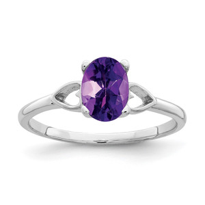 14k White Gold 7x5mm Oval Amethyst ring - Y2-447FF08B-5139