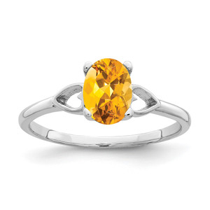 14k White Gold 7x5mm Oval Citrine ring - Y2-7C4D9FF8-6094