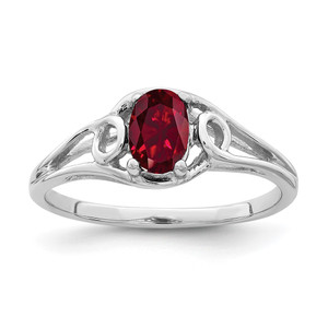 14k White Gold 7x5mm Oval Created Ruby ring - Y2-4BC18E11-4877