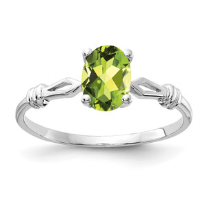 14k White Gold 7x5mm Oval Peridot ring - Y4-37D97E4B-9306