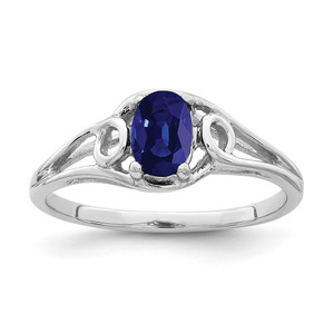 14k White Gold 7x5mm Oval Sapphire ring - Y2-9A71A5DF-6677