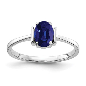 14k White Gold 7x5mm Oval Sapphire ring - Y2-F6F2384C-1529