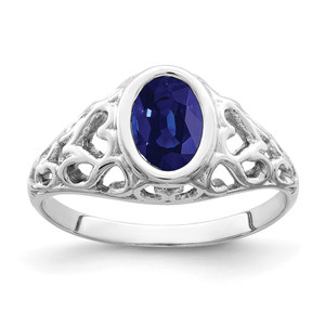 14k White Gold 7x5mm Oval Sapphire ring - Y4-307B3C6D-4193