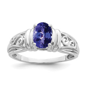 14k White Gold 7x5mm Oval Tanzanite ring - Y4-6A4A67C3-6560