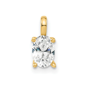 14k 1/2 carat Lab Grown Diamond VS/SI+ G+ Complete Oval Solitaire Pendant